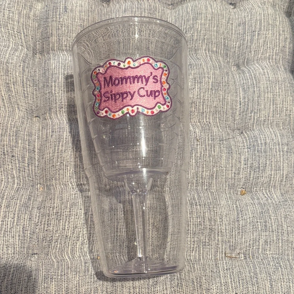 Mommy's Sippy Cup Clear wine glass Tumbler